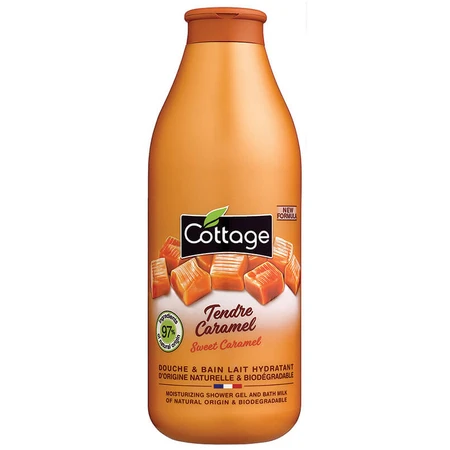 Gel de ducha hidratante con sabor a leche y caramelo, 750 ml, Cottage
