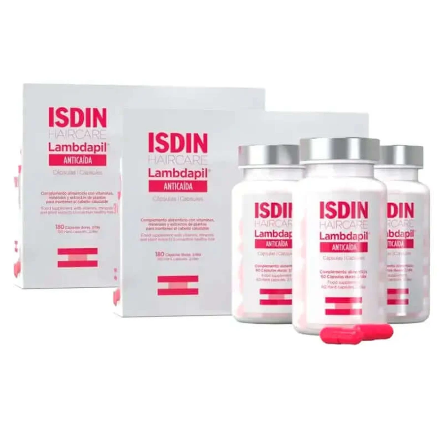 Isdin Lambdapil Anticaida Cápsulas, Pack 2 x 180 Unidades