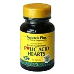 Natures Plus Folic Acid Hearts, 90 tabletek