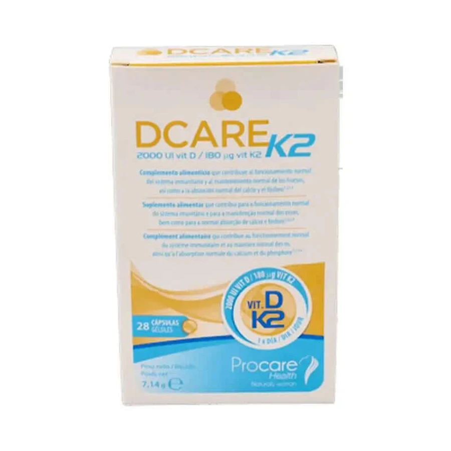 Dcare K2 2000 Iu Vitamina D3, 28 perle