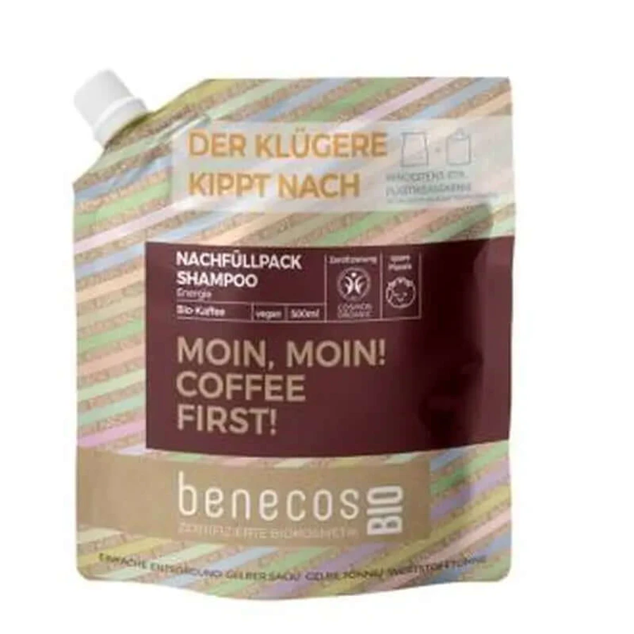 Benecos Energizing Coffee Shampoo Navulling 500ml. Bio Veganistisch