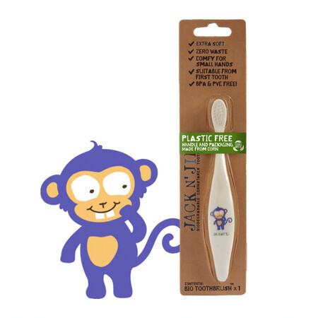 Öko-Zahnbürste für Babys und Kinder Monkey, Jack N Jill