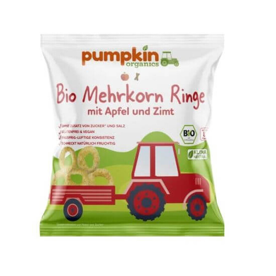 Pufuleti naturali bio inele cu mere si scortisoara, 20g, Pumpkin Organics