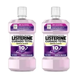 Listerine Duplo Enjuague Bucal Cuidado Total Sabor Suave, 2 x 500 Ml
