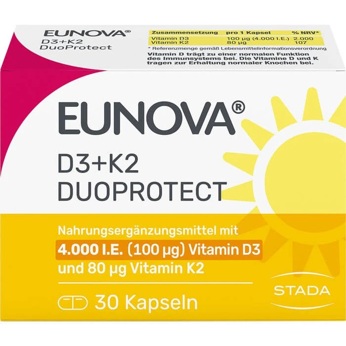 EUNOVA DuoProtect D3+K2 4000 I.E./80 µg Kapseln 30 St