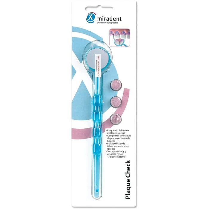 MIRADENT Plaquetest Mira2+Spiegel blau transparent 1 St