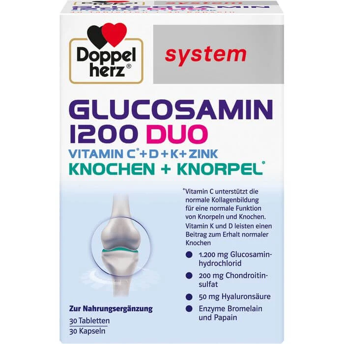 DOPPELHERZ Glucosamin 1200 Duo system Kombipackung 60 St