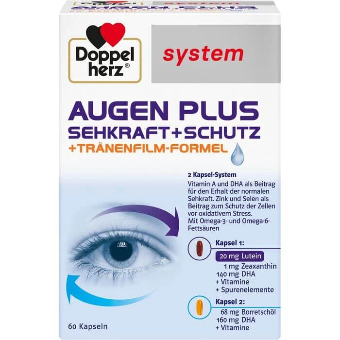 DOPPELHERZ Augen plus Sehkraft+Schutz system Kaps. 60 St