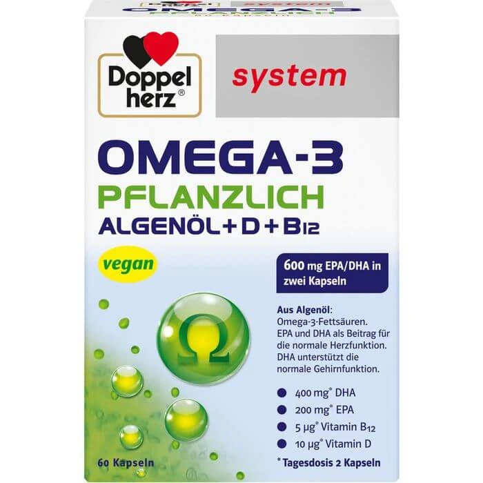 DOPPELHERZ Omega-3 pflanzlich system Kapseln 60 St