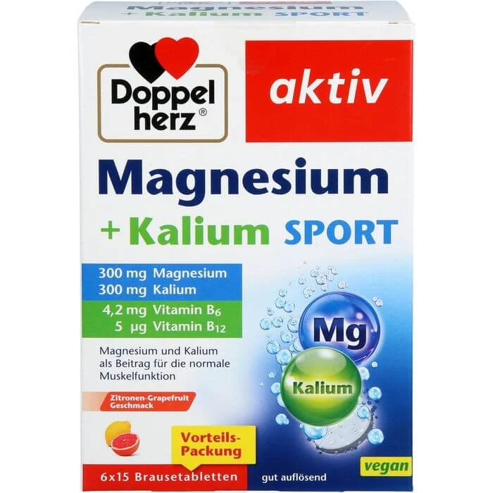 DOPPELHERZ Magnesium+Kalium Sport Brausetabletten 90 St