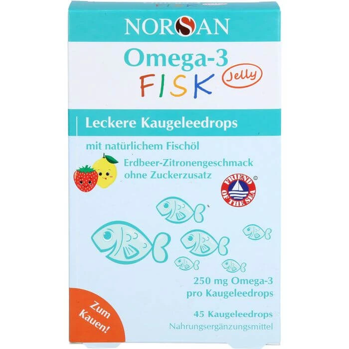 NORSAN Omega-3 FISK Jelly f.Kinder Dragees 45 St