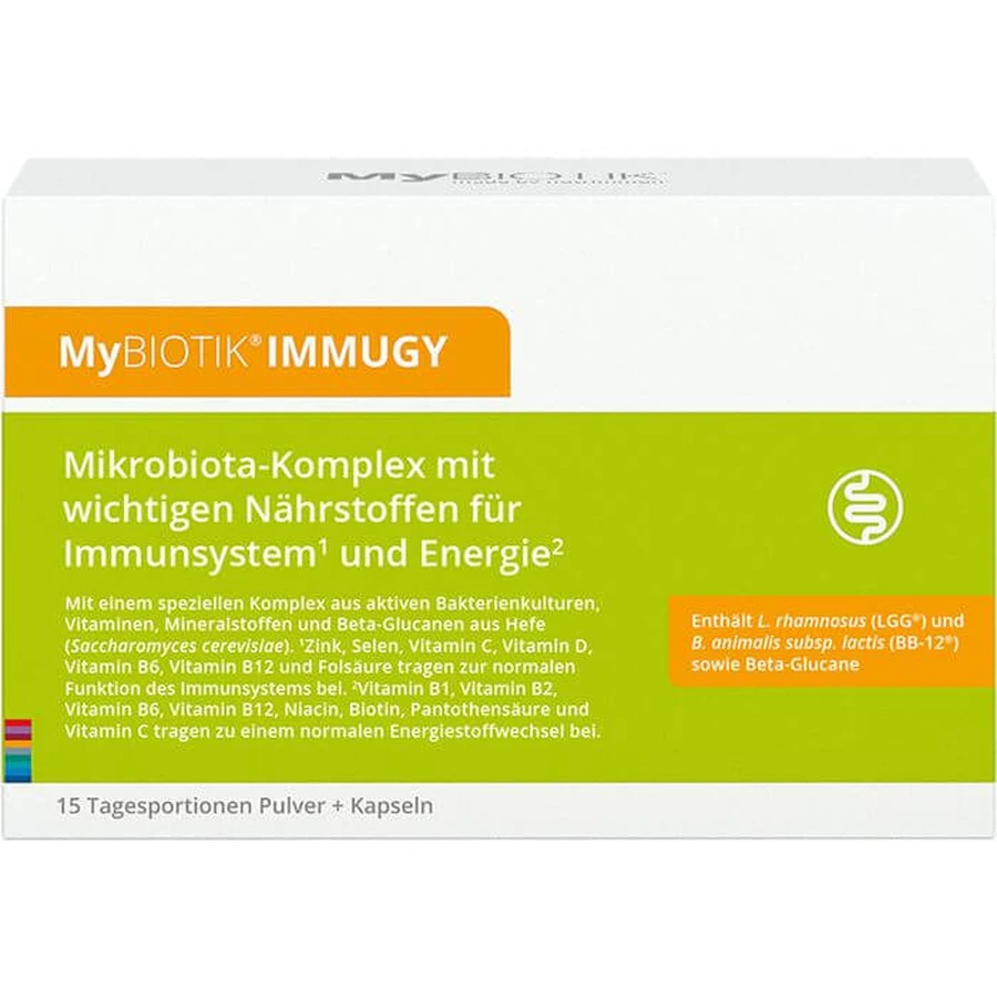 MYBIOTIK IMMUGY confezione combinata 15x2 g+30 capsule 1 pz.