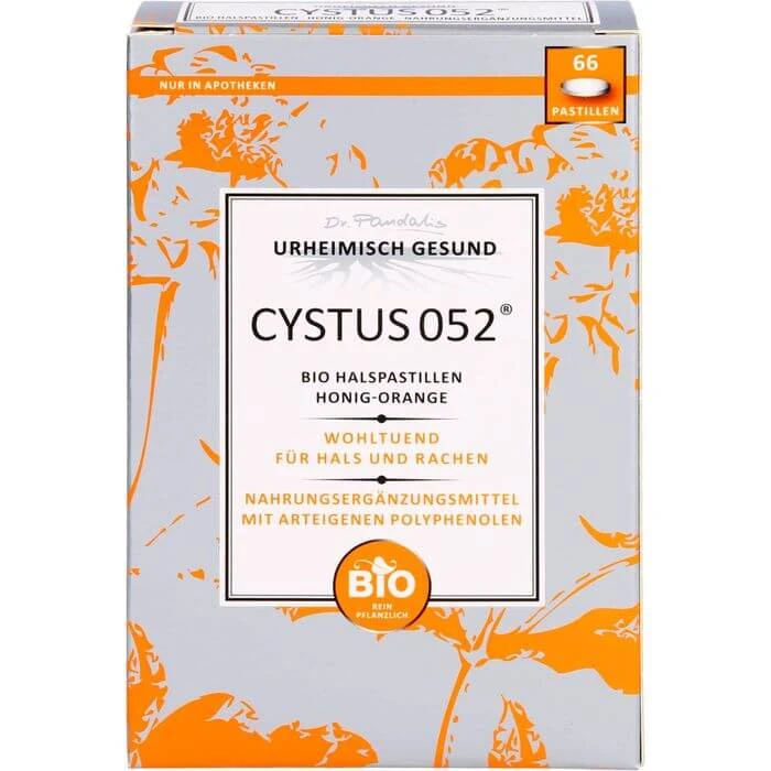 CYSTUS 052 Bio Halspastillen Honig Orange 66 St