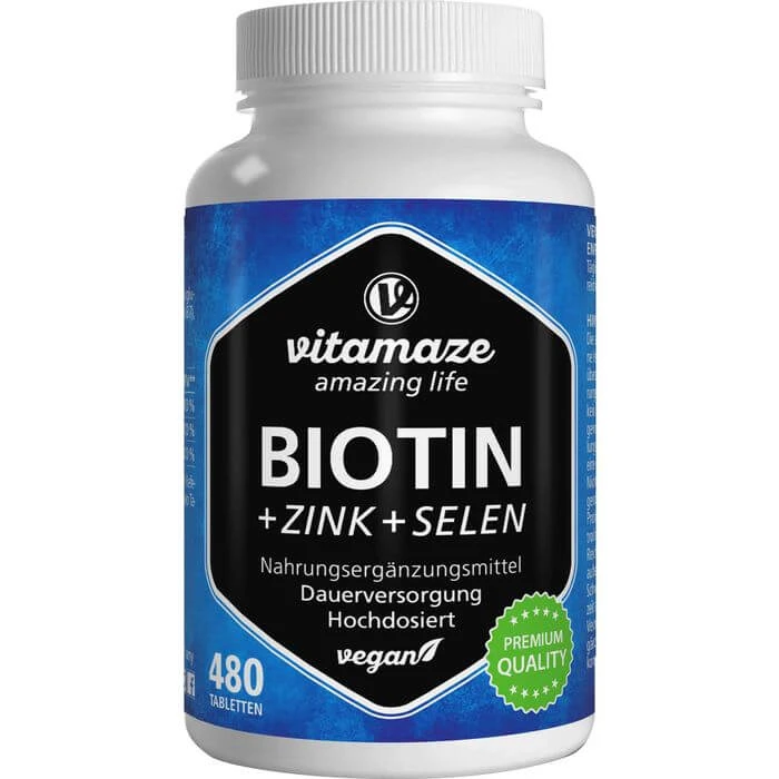 BIOTIN 10 mg hochdosiert+Zink+Selen Tabletten 480 St