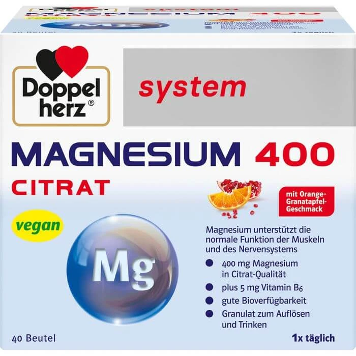 DOPPELHERZ Magnesium 400 Citrat system Granulat 40 St