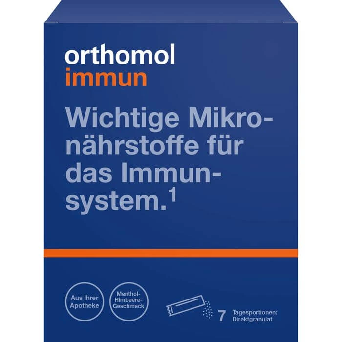 ORTHOMOL Immun Direktgranulat Himbeer/Menthol 7 St