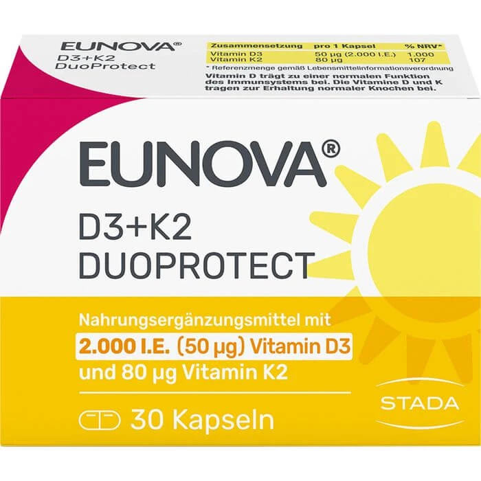 EUNOVA DuoProtect D3+K2 2000 I.E./80 µg Kapseln 30 St