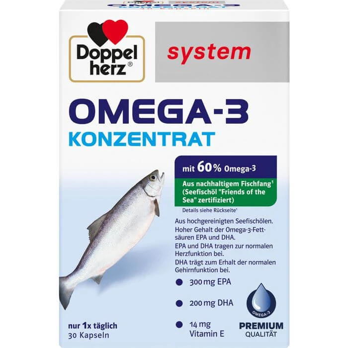 DOPPELHERZ Omega-3 Konzentrat system Kapseln 30 St