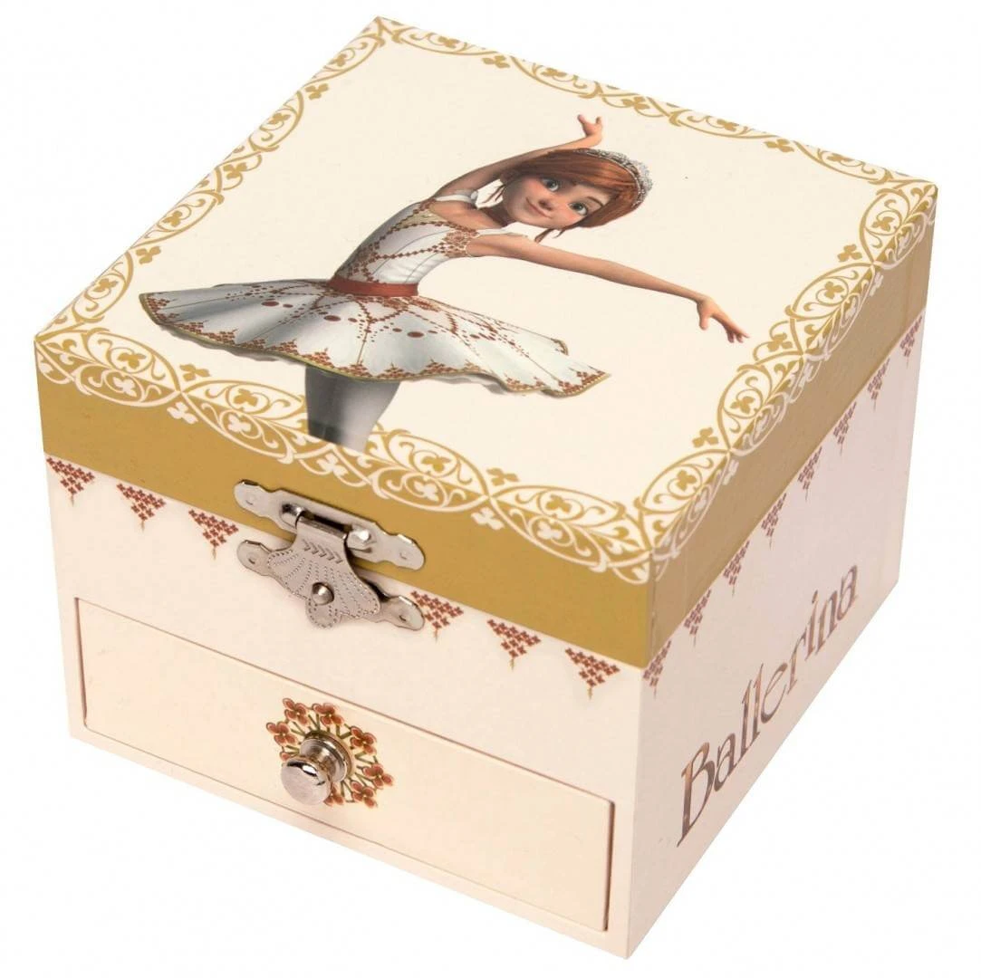 Würfelspieluhr "Ballerina" mit Schublade