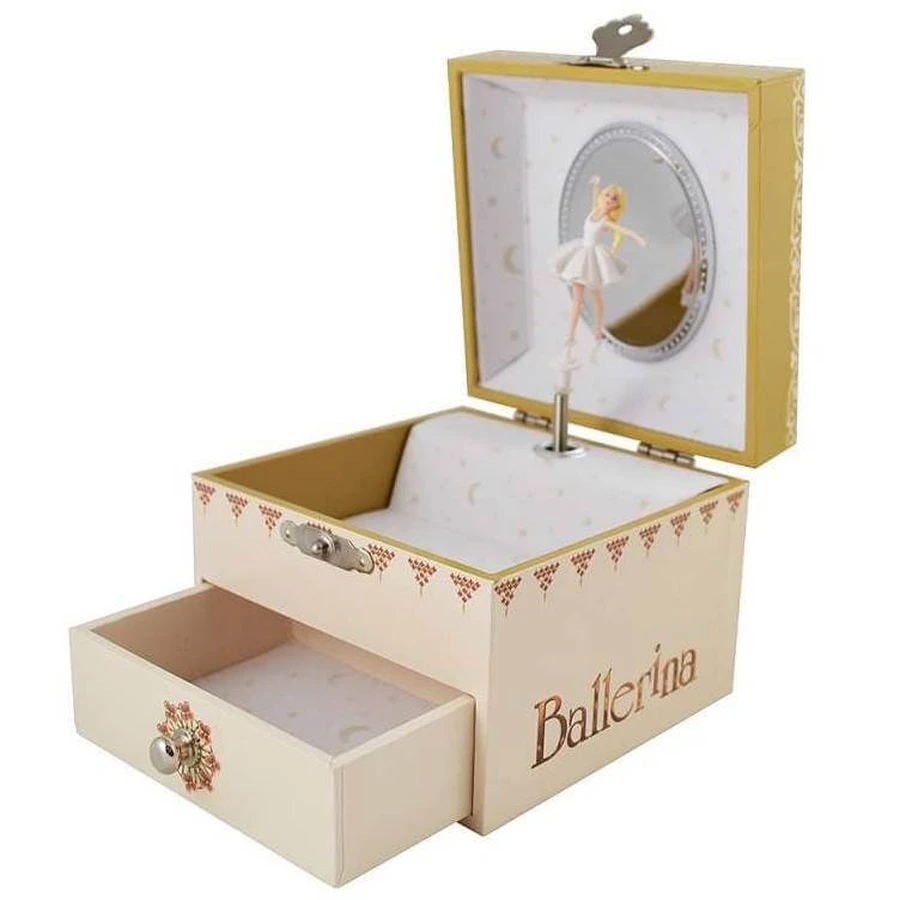 Caja de música cúbica "Bailarina" con cajón