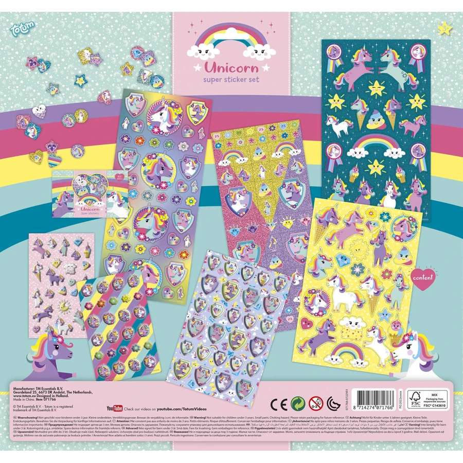 Super set abtibilduri cu unicorni