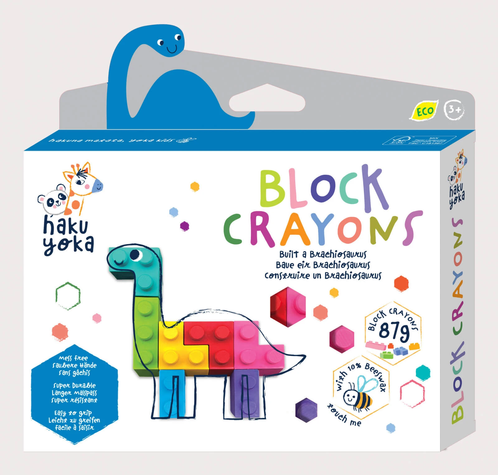 Block Crayons Interlinkable Block Buntstifte - Dinosaurier Brachiosaurus, Haku Yoka