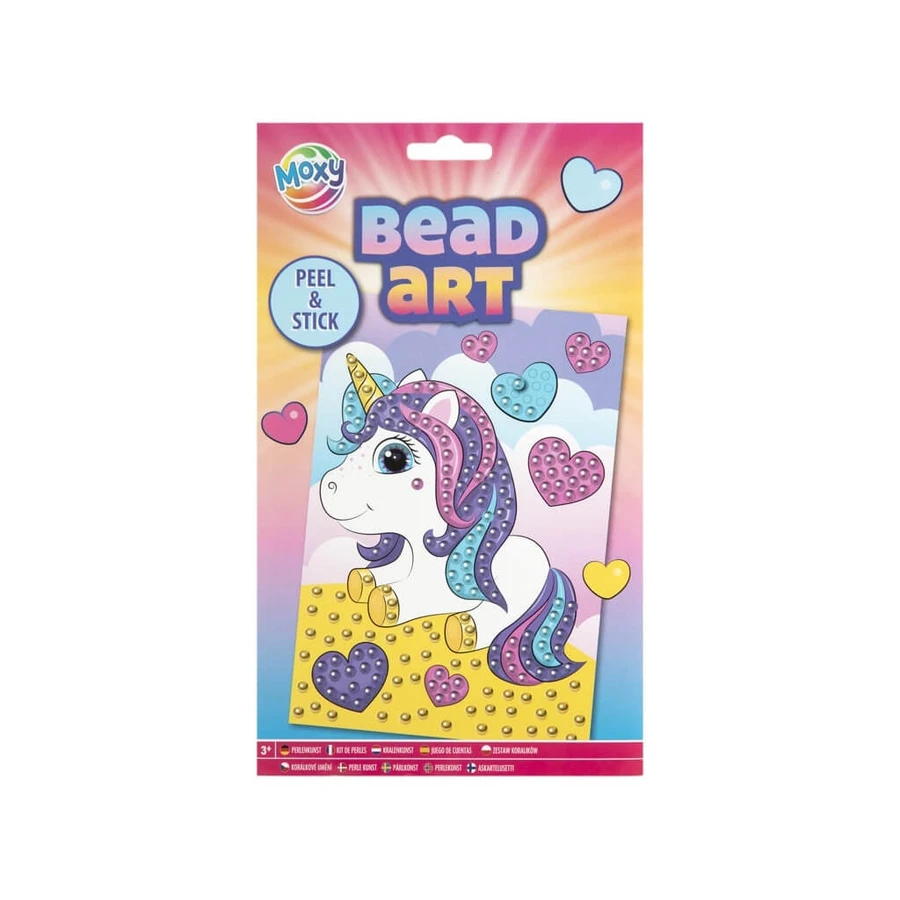 Set creativo, Mosaico con cuentas Peel and Stick, Bead Art, unicornio, A5
