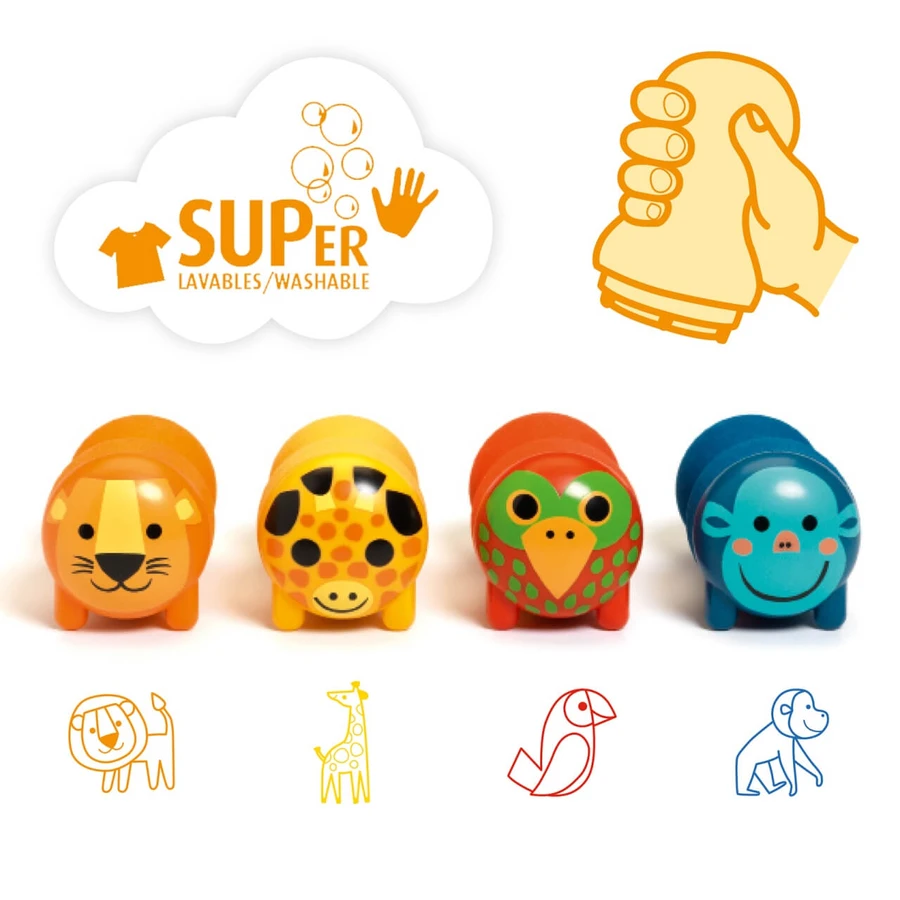 Safari animal stamp set, Djeco