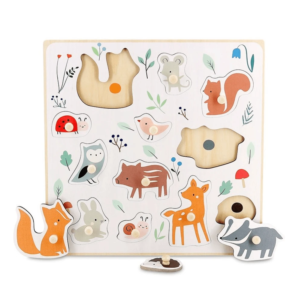 Holzpuzzle - Tiere im Wald