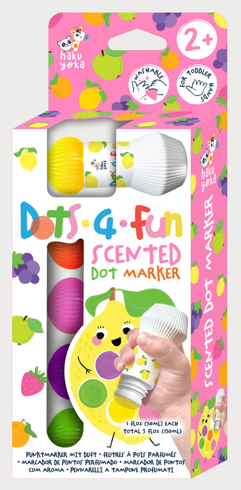 5er-Set Dots4Fun abwaschbare Cariocas - mit Fruchtduft, Haku Yoka