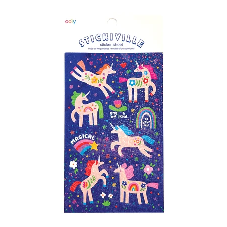 Stickers pailletés holographiques Stickiville Magical Unicorns