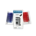 Microscopio portátil LED y UV con adaptador para smartphone, incluye 24 portaobjetos preparados, 100-250 aumentos, MicroFlip