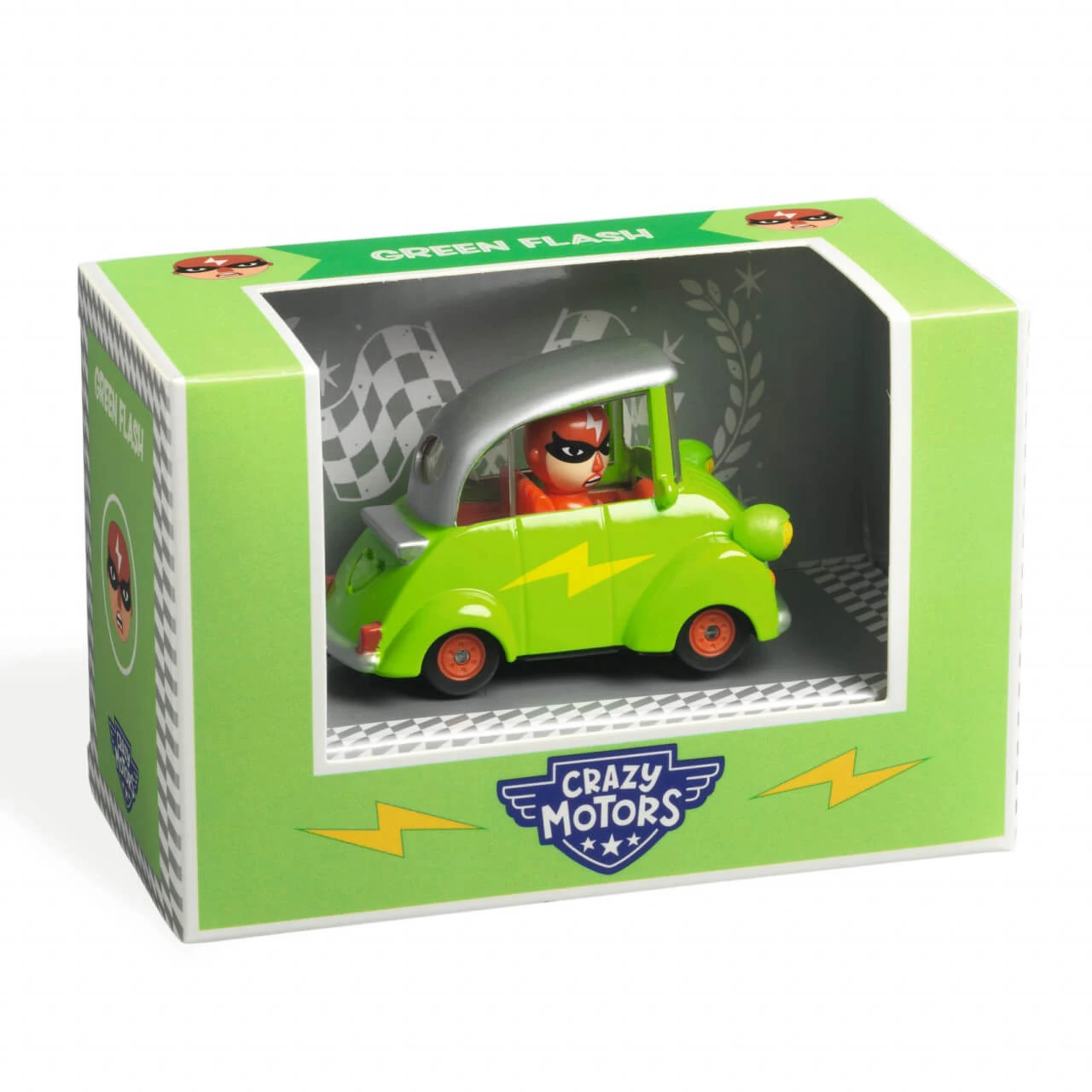 Crazy Motors Djeco Kollektion, Grüner Blitz Auto