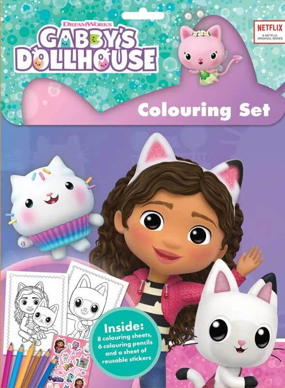 Gabby's Dollhouse wiederverwendbares Mal- und Stickerset