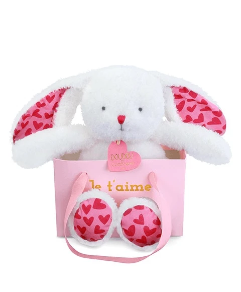 Weicher Plüschhase "I Love You" in Geschenktüte - 25 cm