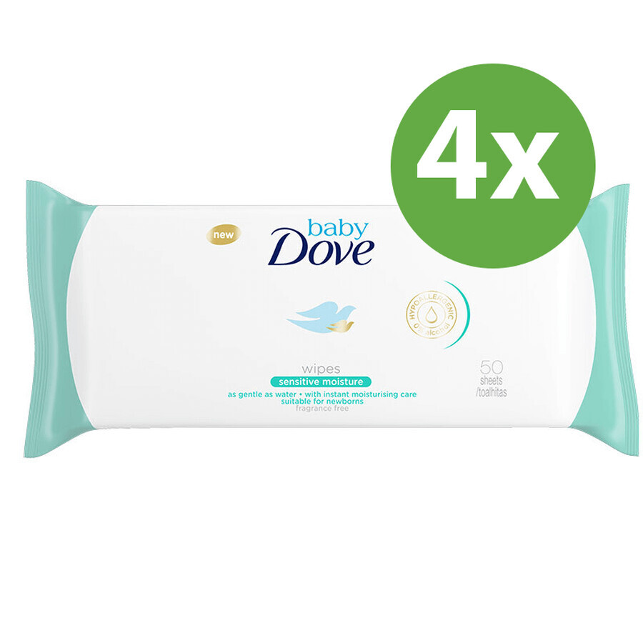 Dove Baby Servetele Umede Sensitive 4x50buc