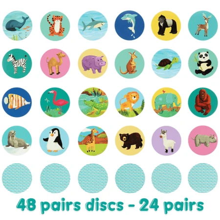 Wedstrijdspel Boppi, 48 stuks, Wilde dieren