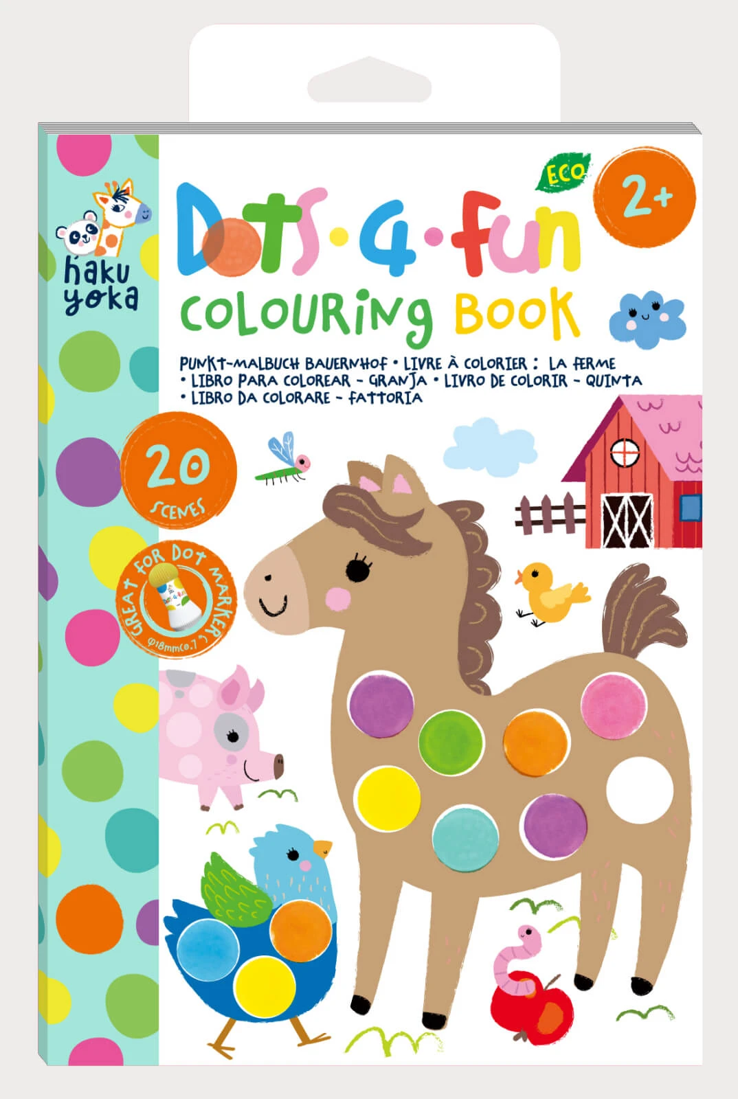 Dots4Fun Malvorlage - Bauernhoftiere