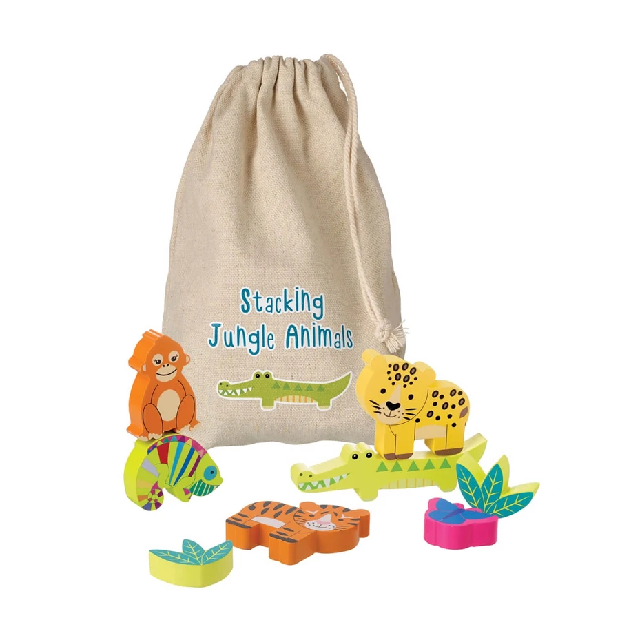 Joc Animale din jungla de stivuit, Orange Tree Toys