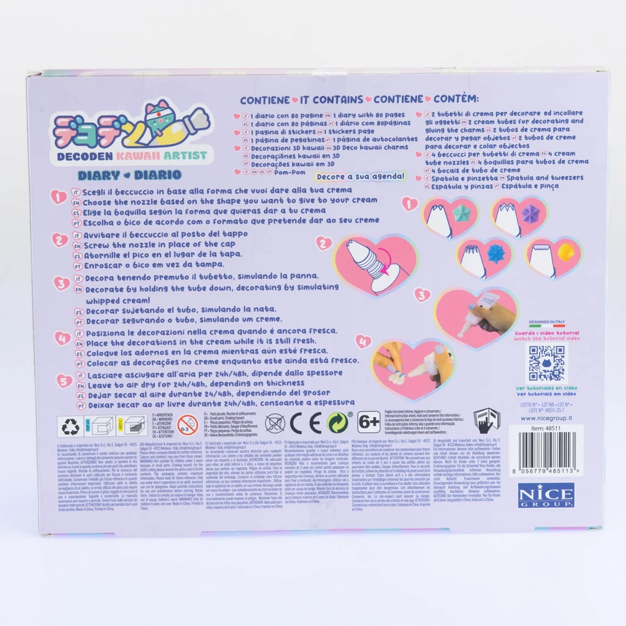 Kit creativo Decoden - diario kawaii para decorar con pasta de colores
