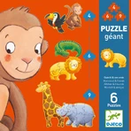 Gigantyczne puzzle z dzikimi zwierzętami Djeco: ceny i cechy