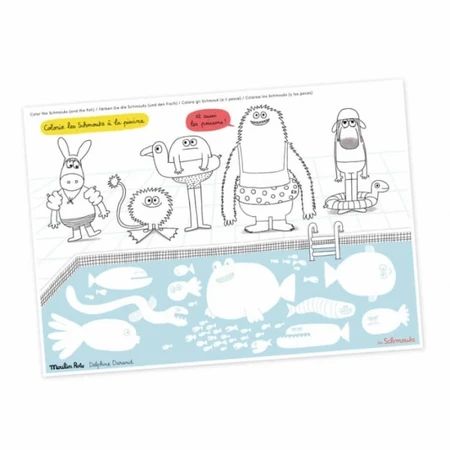 Portaplatos para colorear Monstruos, Moulin Roty