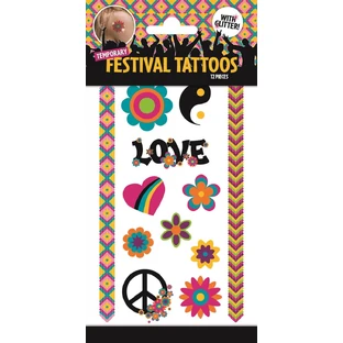 Tatouages de festival à paillettes