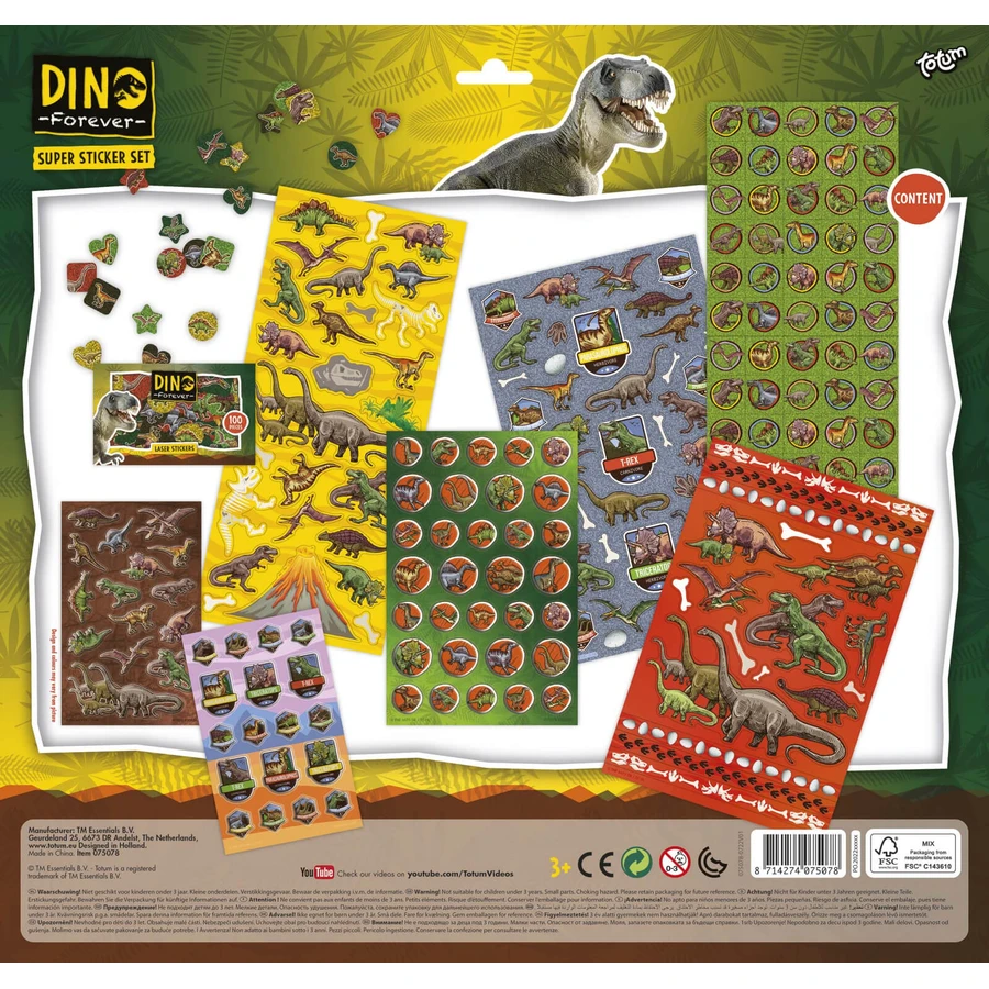 Super Set mit Dinosaurier-Aufklebern