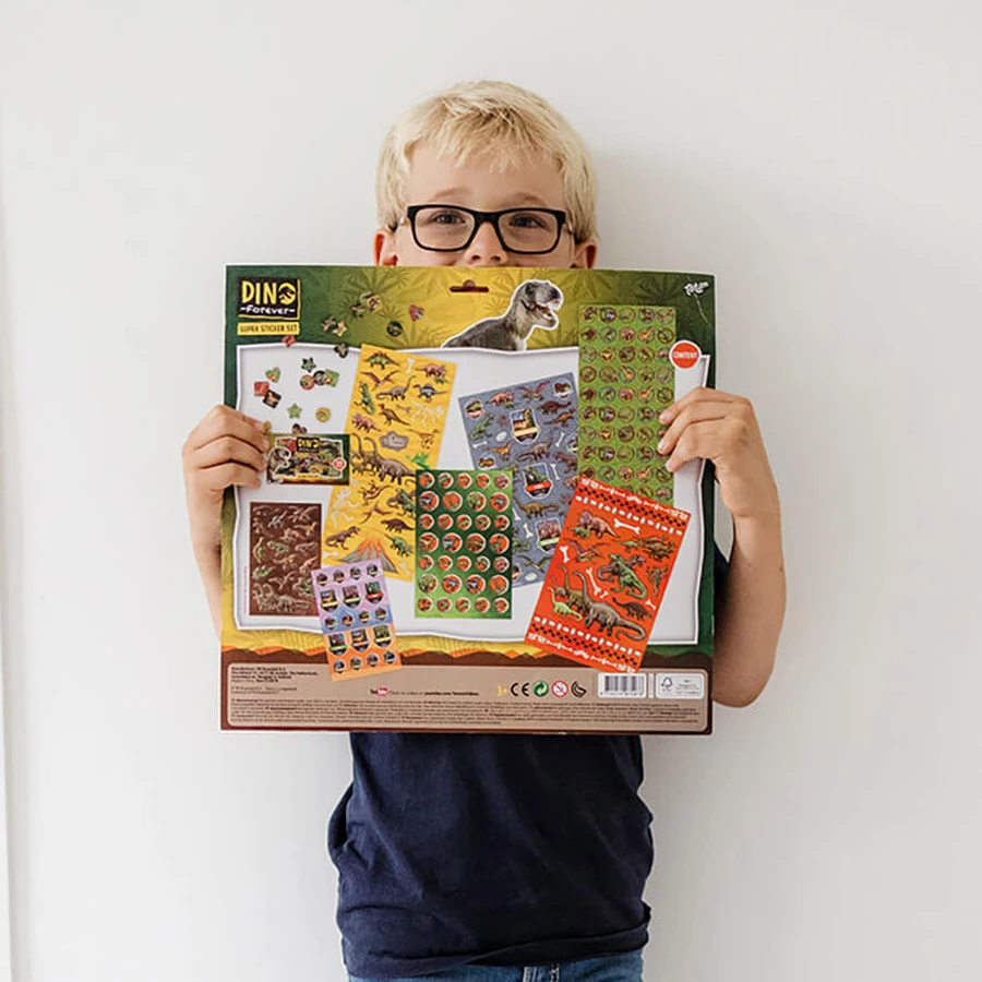 Super Set mit Dinosaurier-Aufklebern