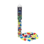 Set constructie Plus-Plus, tub 100 piese, Glow mix, culori fluorescente