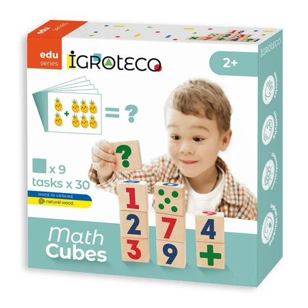 Wooden math cubes