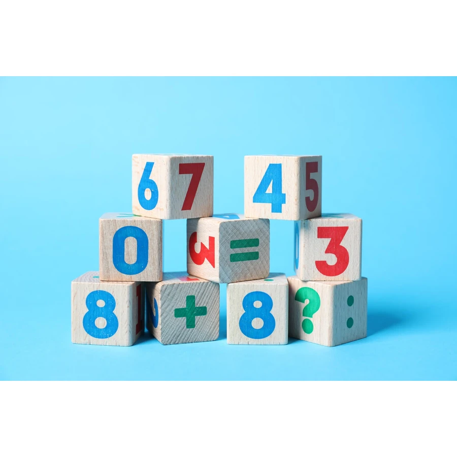 Wooden math cubes