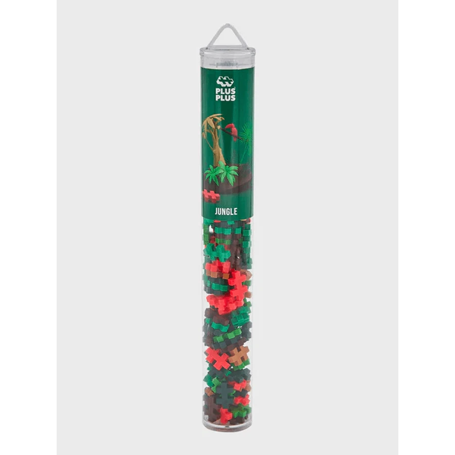 Set constructie Plus-Plus, tub 100 piese, Jungle Mix