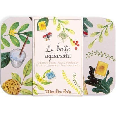 Metallkasten mit 24 Aquarellen, Moulin Roty